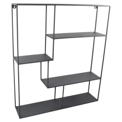 Wandrekken-Loft24 LOFT42 Wally Wandrek Rechthoek - Metaal - Mat Zwart - 80x70x15