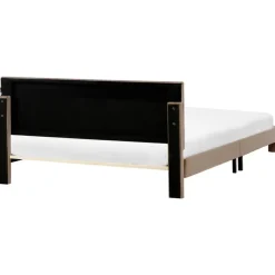 Leen Bakker LONZAC - Bed met opbergruimte - Taupe - 180 x 200 cm - Fluweel