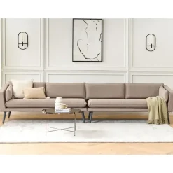 Loungebanken-Beliani LORETELLO - Loungebank 4- zits - Beige - Polyester
