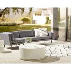 Beliani LORETELLO - Loungebank 3-zits - Grijs - Links - Polyester