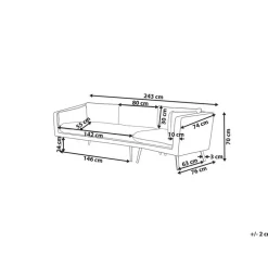 Beliani LORETELLO - Loungebank 3-zits - Grijs - Links - Polyester