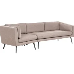 Loungebanken-Beliani LORETELLO - Loungebank 3-zits - Beige - Links - Polyester