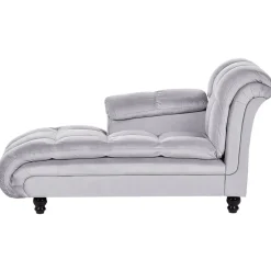 Beliani LORMONT - Chaise longue - Grijs - Rechterzijde - Fluweel