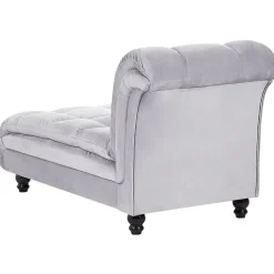 Beliani LORMONT - Chaise longue - Grijs - Rechterzijde - Fluweel