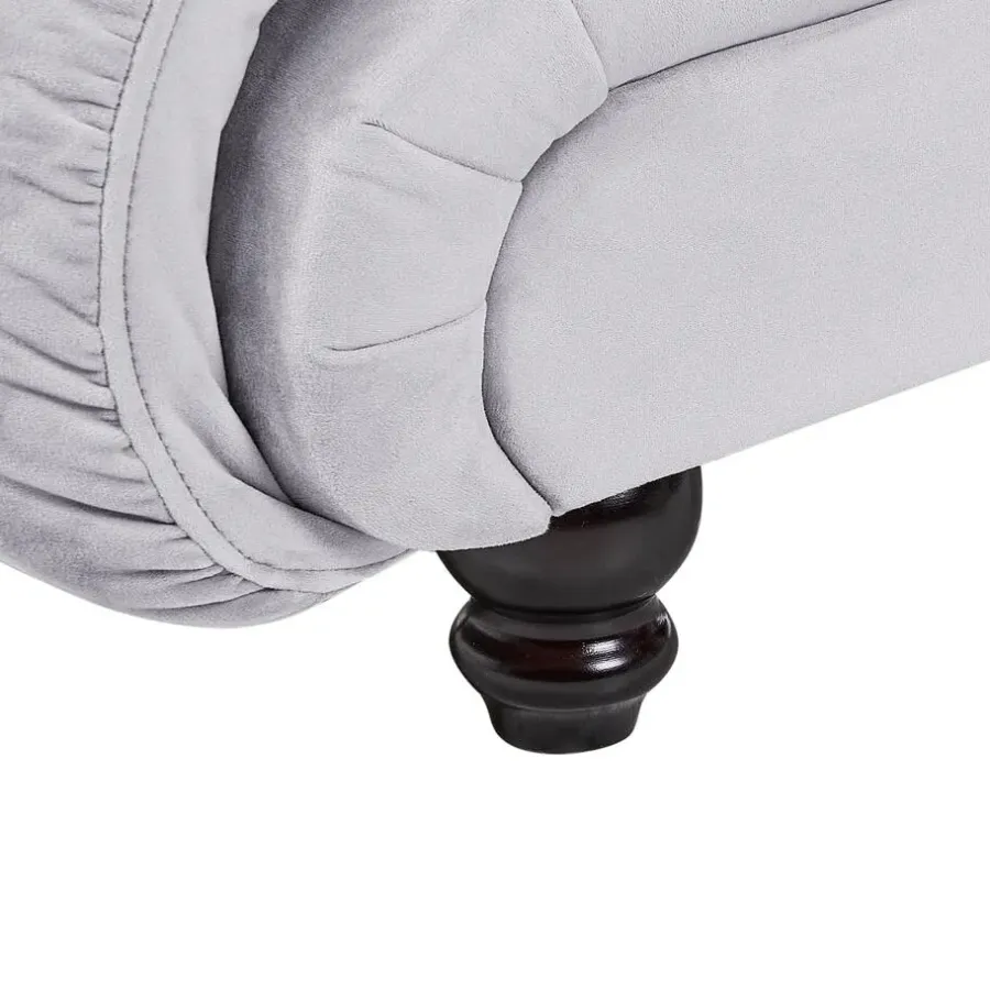 Beliani LORMONT - Chaise longue - Grijs - Rechterzijde - Fluweel