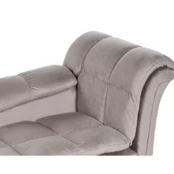 Beliani LORMONT - Chaise longue - Taupe - Rechterzijde - Fluweel