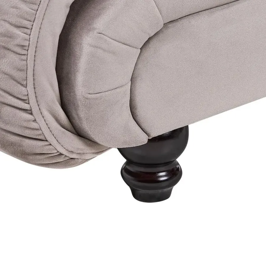 Beliani LORMONT - Chaise longue - Taupe - Rechterzijde - Fluweel