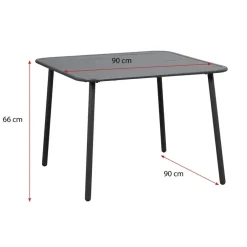 Tuintafels-Leen Bakker Lounge dinging tafel Paris - aluminium - 66x90x90 cm