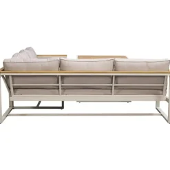 Loungesets|Loungesets-Leen Bakker Lounge dining hoekset Sevilla - zand/metaal