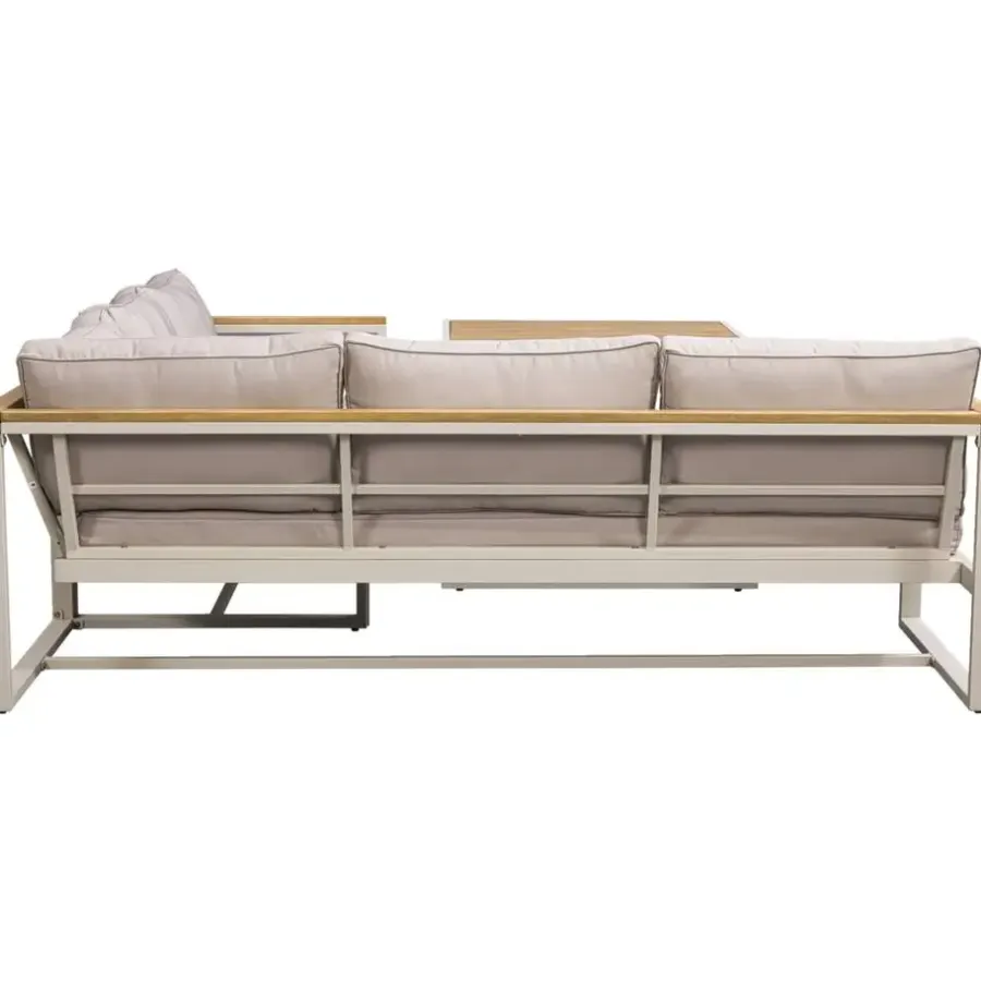 Loungesets|Loungesets-Leen Bakker Lounge dining hoekset Sevilla - zand/metaal