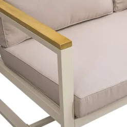 Loungesets|Loungesets-Leen Bakker Lounge dining hoekset Sevilla - zand/metaal