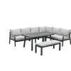 Garden Impressions Lounge-diningset Monti - zwart - 7-persoons - aluminium