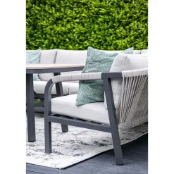 Garden Impressions Lounge-diningset Monti - zwart - 7-persoons - aluminium