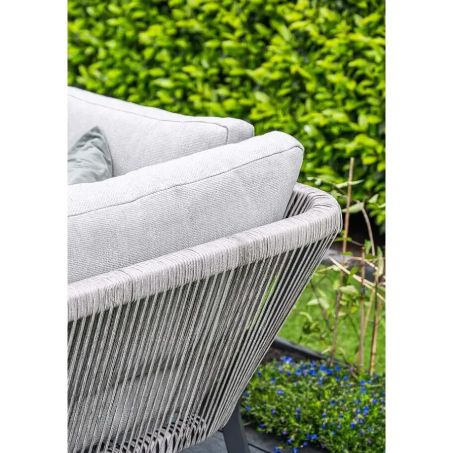 Garden Impressions Lounge-diningset Monti - zwart - 7-persoons - aluminium