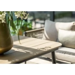Garden Impressions Lounge-diningtafel voor Bologna/Diamo/Teramon - 160x90 cm - zwart