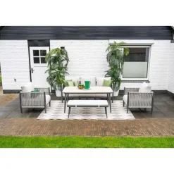 Garden Impressions Lounge-diningtafel voor Bologna/Diamo/Teramon - 160x90 cm - zwart