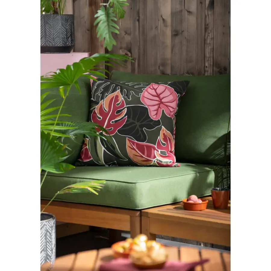 Leen Bakker Loungekussen Brest rug/zij - donkergroen - 73x43 cm