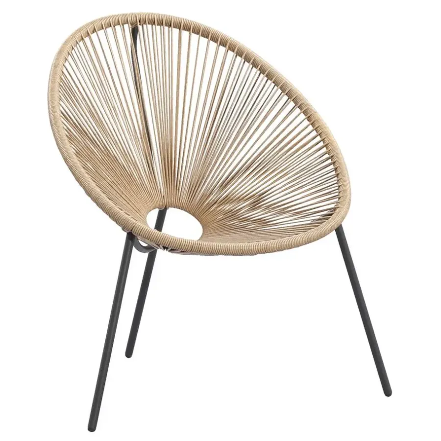 Tuinstoelen-Leen Bakker Loungestoel Formentera - naturel