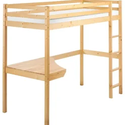 1-Persoons Bedden-Beliani LOURY - Kinderbed - Lichtbruin - 90 x 200 cm - Dennenhout
