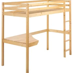1-Persoons Bedden-Beliani LOURY - Kinderbed - Lichtbruin - 90 x 200 cm - Dennenhout