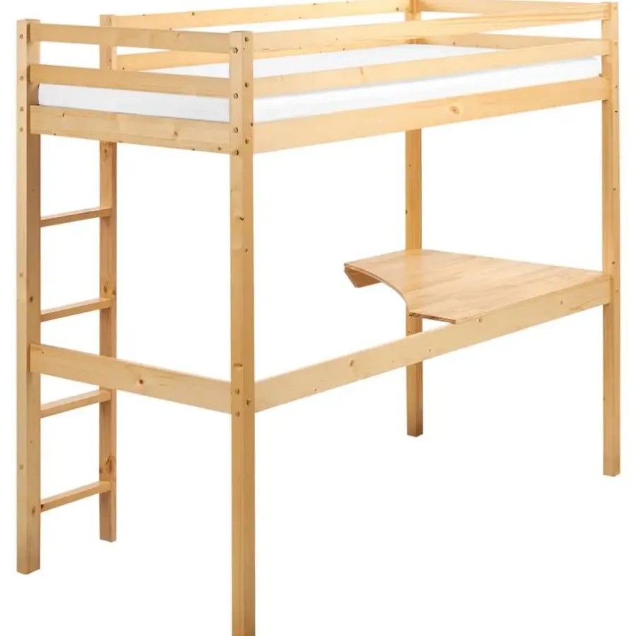 1-Persoons Bedden-Beliani LOURY - Kinderbed - Lichtbruin - 90 x 200 cm - Dennenhout