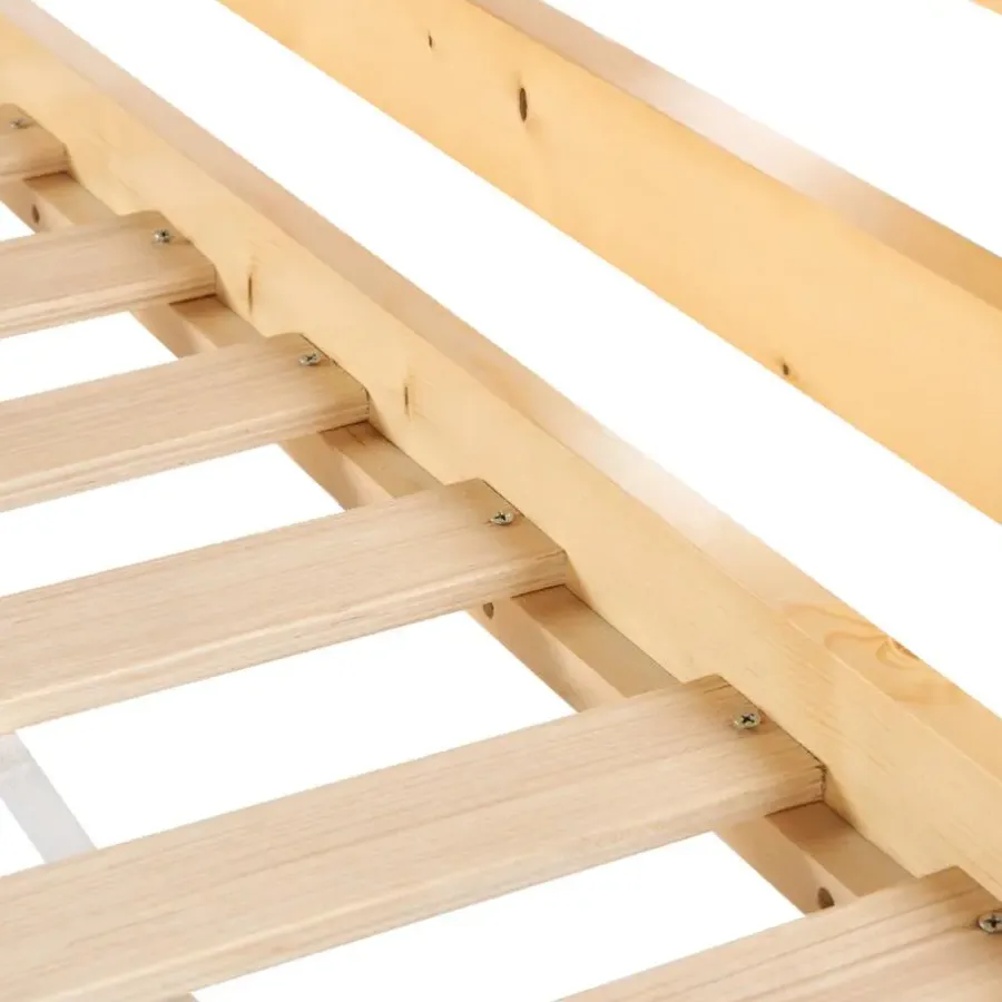 1-Persoons Bedden-Beliani LOURY - Kinderbed - Lichtbruin - 90 x 200 cm - Dennenhout