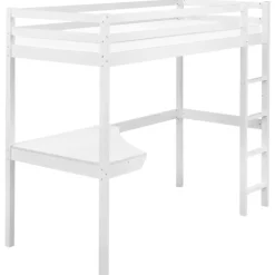 1-Persoons Bedden-Beliani LOURY - Kinderbed - Wit - 90 x 200 cm - Dennenhout