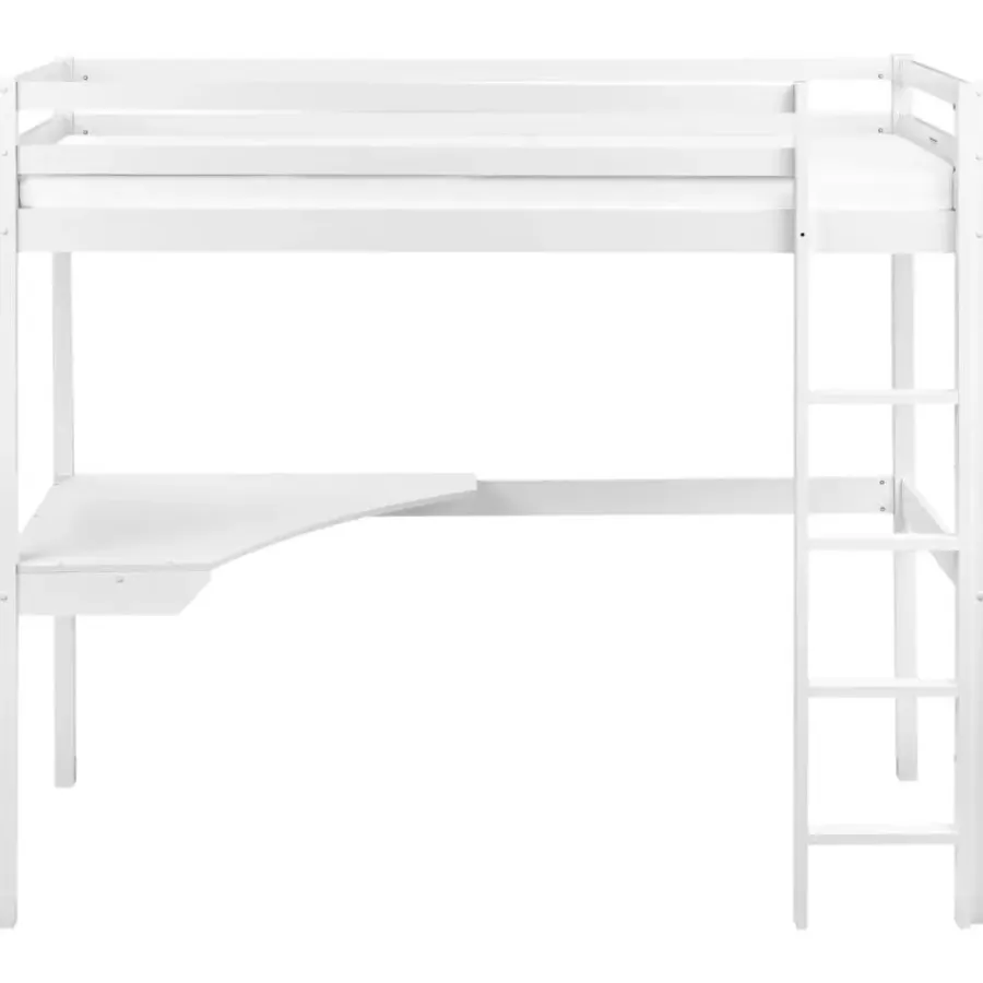 1-Persoons Bedden-Beliani LOURY - Kinderbed - Wit - 90 x 200 cm - Dennenhout