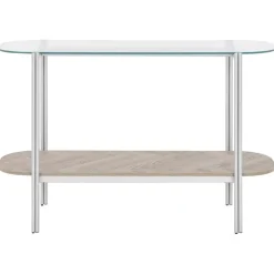 Sidetables-Leen Bakker LOVELL - Sidetable - Lichtbruin/Zilver - Hout