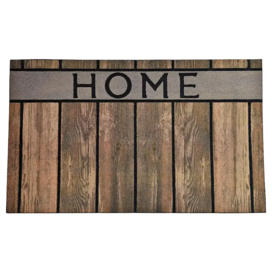Deurmatten-Luance Deurmat - met print - rubber - houtlook - 45 x 75 cm