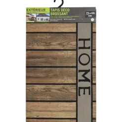 Deurmatten-Luance Deurmat - met print - rubber - houtlook - 45 x 75 cm