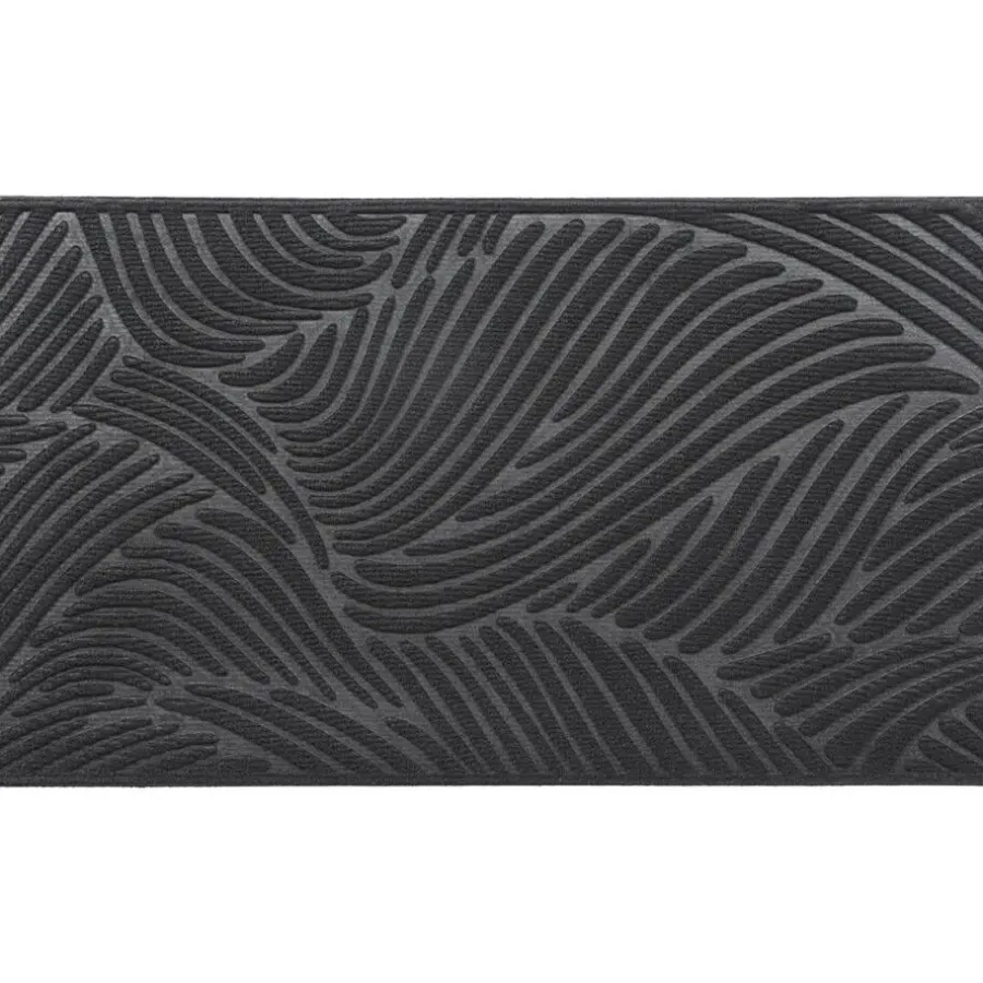 Deurmatten-Luance Deurmat Vague - zwart - rubber - rechthoek - 75 x 44 cm
