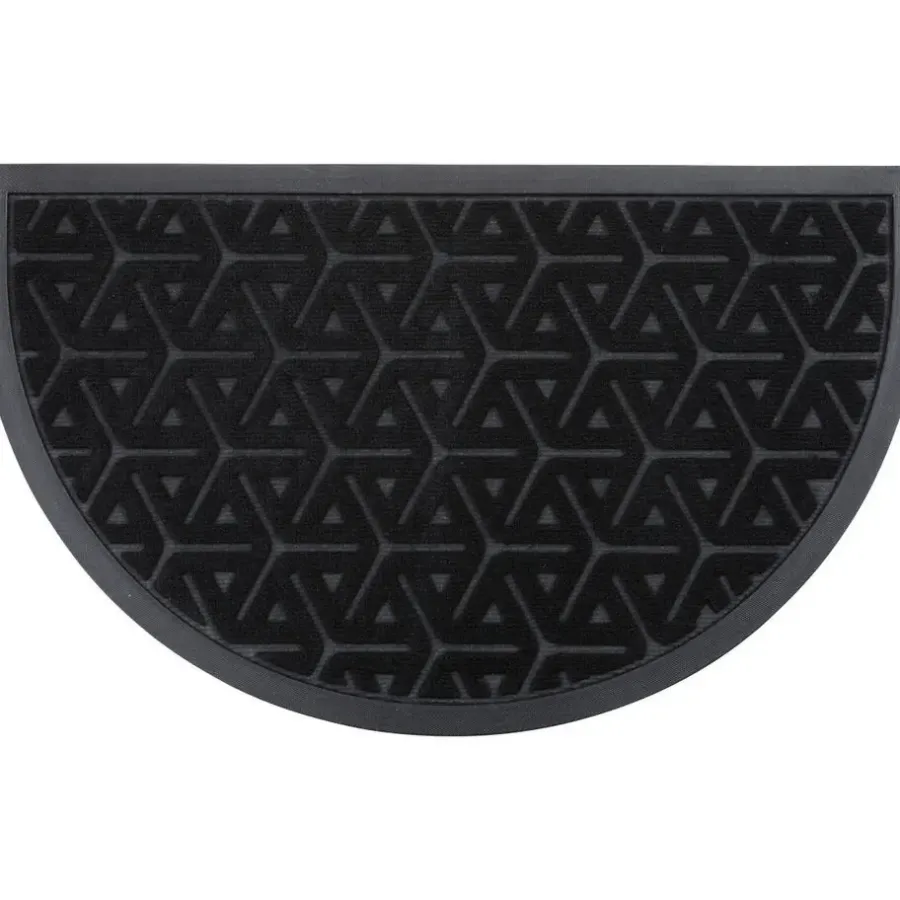 Deurmatten-Luance Deurmat Wilson - zwart - rubber - halve maan - 75 x 44 cm