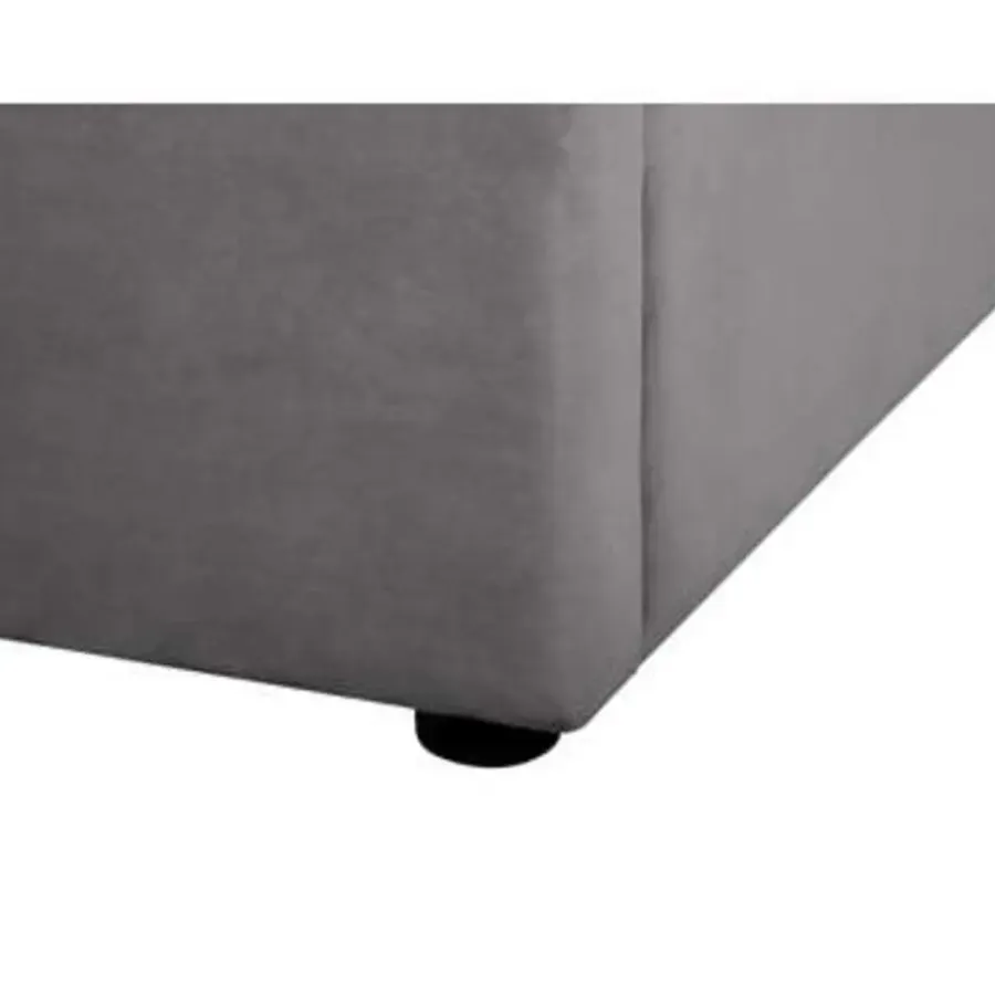 Beliani LUBBON - Bed met opbergruimte - Grijs - 160 x 200 cm - Fluweel