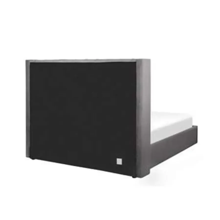 Beliani LUBBON - Bed met opbergruimte - Grijs - 160 x 200 cm - Fluweel
