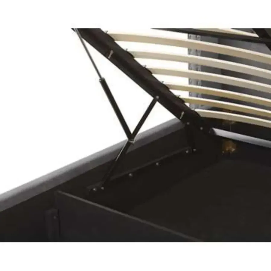 Beliani LUBBON - Bed met opbergruimte - Grijs - 160 x 200 cm - Fluweel