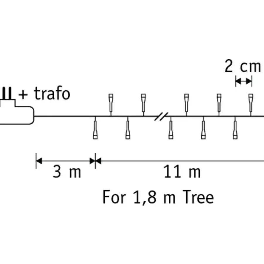 Kerstverlichting-Luca Lighting Kerstboomverlichting - 550 LED - L1100 cm - Multikleur