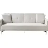 Beliani LUCAN - Slaapbank 3-zits - Lichtbeige - Polyester