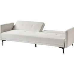 Beliani LUCAN - Slaapbank 3-zits - Lichtbeige - Polyester