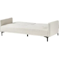 Slaapbanken|Slaapbanken-Beliani LUCAN - Slaapbank 3-zits - Off-white - Polyester