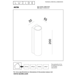 Buitenverlichting|Wandlampen-Lucide AKRA Wandlamp - Zwart