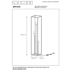 Staande Lampen-Lucide ARTHUR Vloerlamp - Zwart