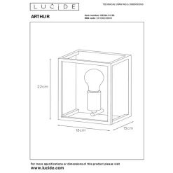 Lucide ARTHUR Wandlamp - Zwart