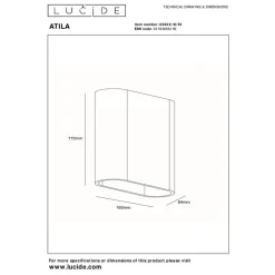Wandlampen-Lucide ATILA Wandlamp - Zwart
