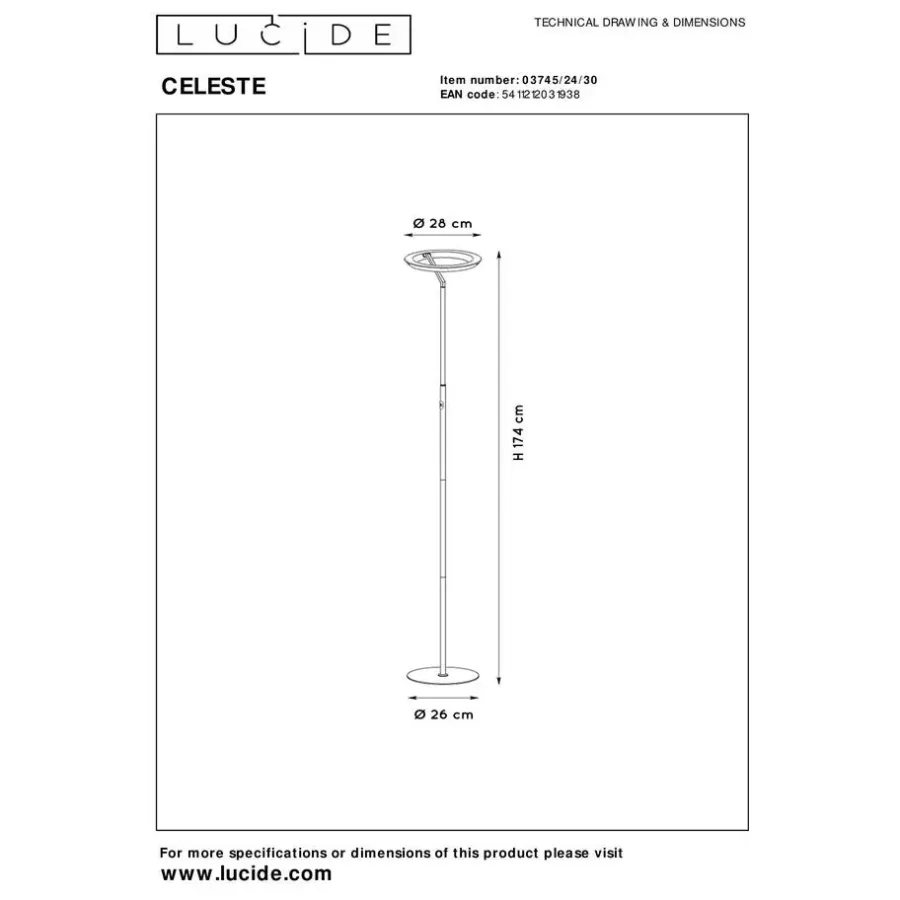 Lucide CELESTE Vloerlamp - Zwart