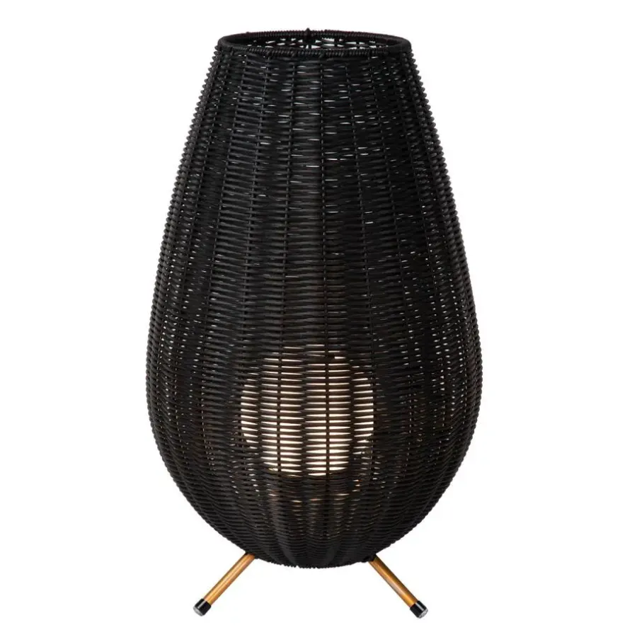 Wandlampen-Lucide COLIN IP44 Tafellamp - Zwart