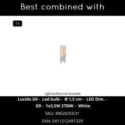 Wandlampen-Lucide DILETTA Wandlamp - Zwart