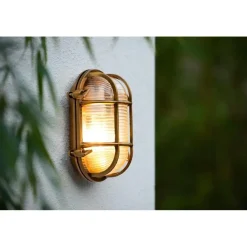 Buitenverlichting|Wandlampen-Lucide DUDLEY Wandlamp - Mat Goud / Messing
