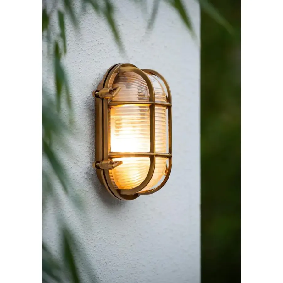 Buitenverlichting|Wandlampen-Lucide DUDLEY Wandlamp - Mat Goud / Messing
