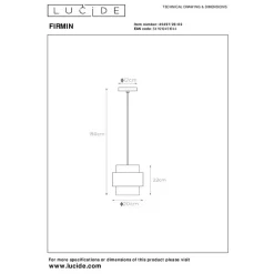 Hanglampen-Lucide FIRMIN Hanglamp - Mat Goud / Messing